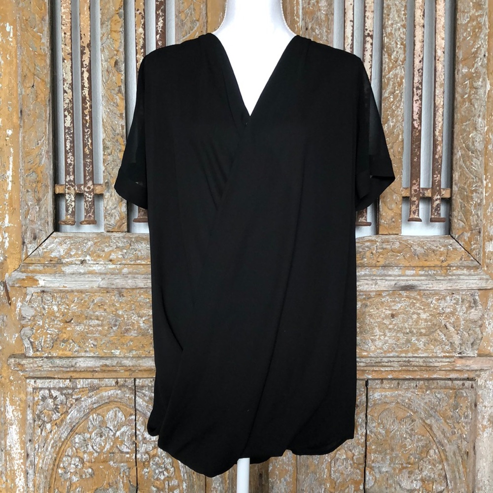 TOP SHOP BLACK WRAP BLOUSE 4 NEW